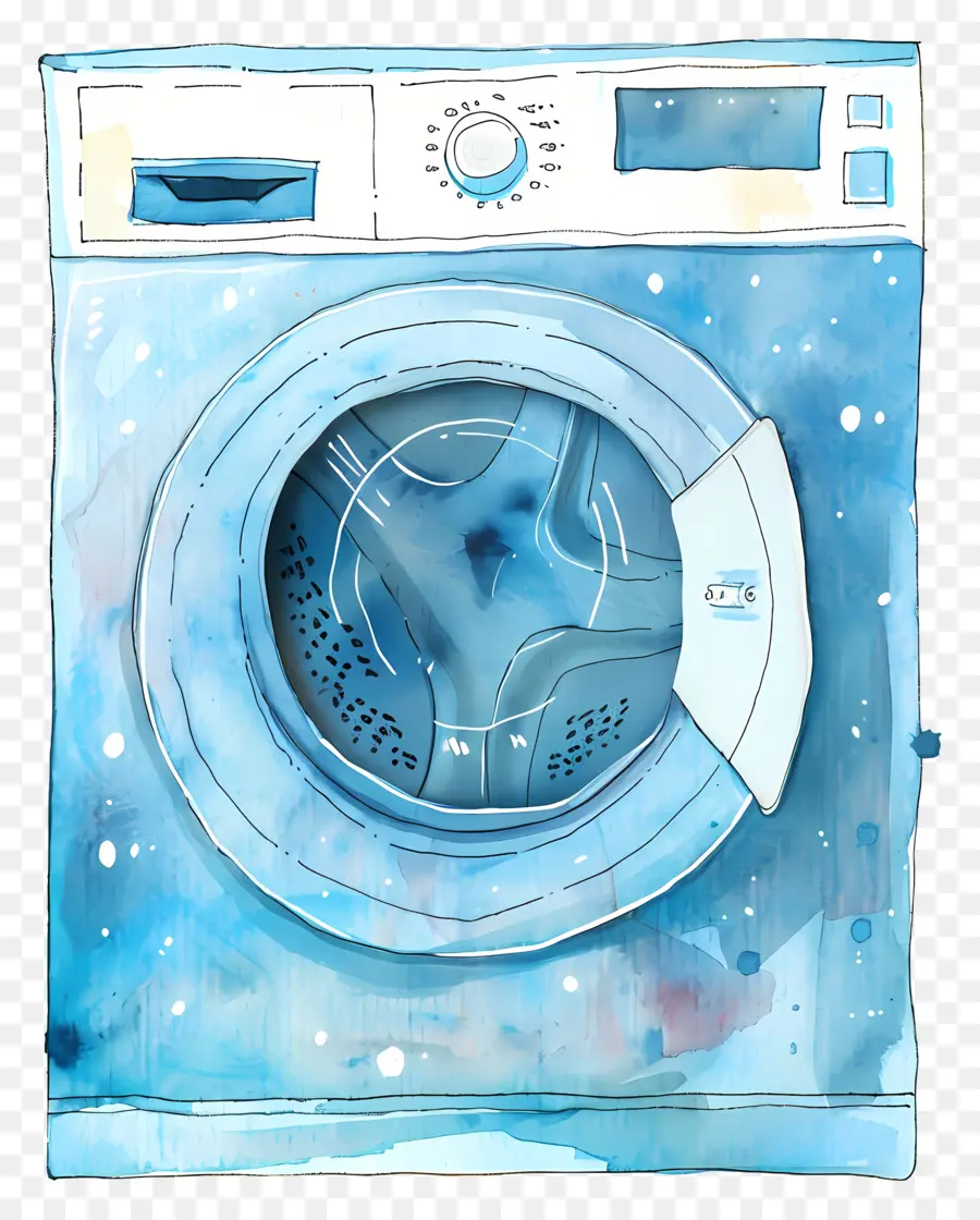 Máquina De Lavar Roupa，Ilustração Em Aquarela PNG