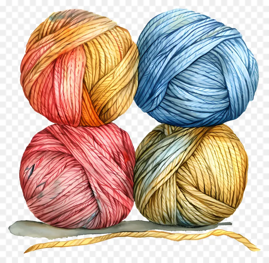 Fio，Bolas De Fios Coloridos PNG