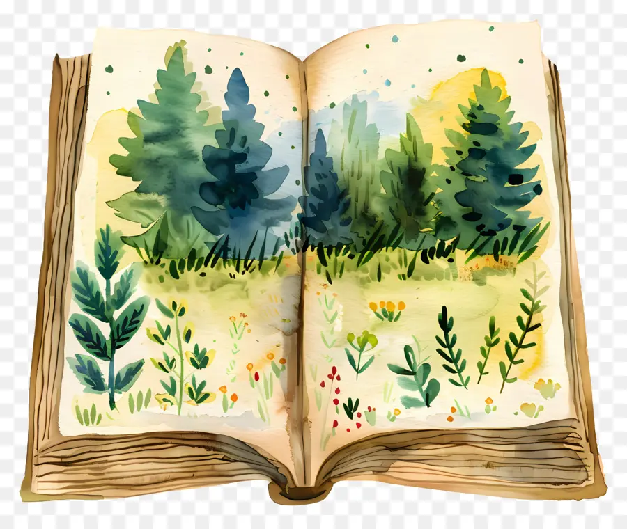 Cartoon Notebook，Pintura Em Aquarela PNG