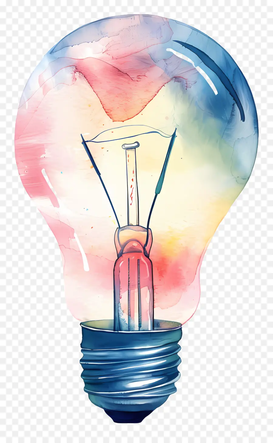 Luz Do Bulbo，Pintura Em Aquarela PNG