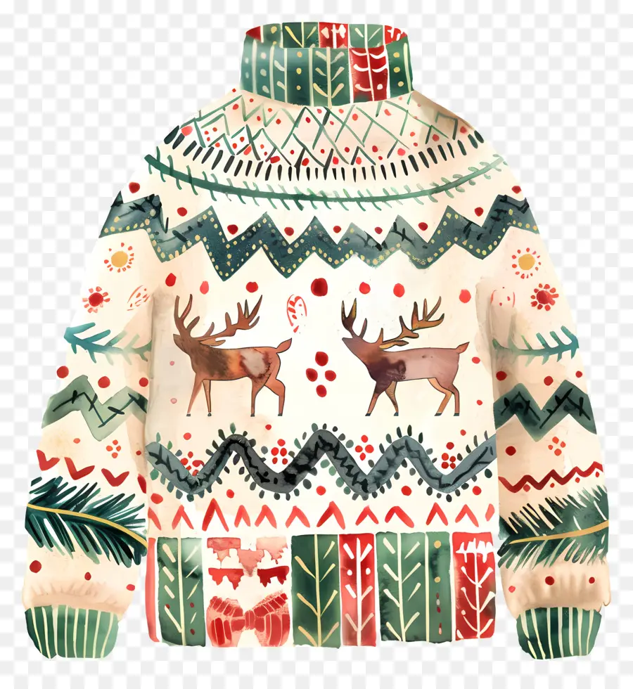 Feio Camisola Do Natal，Sweater De Veado PNG