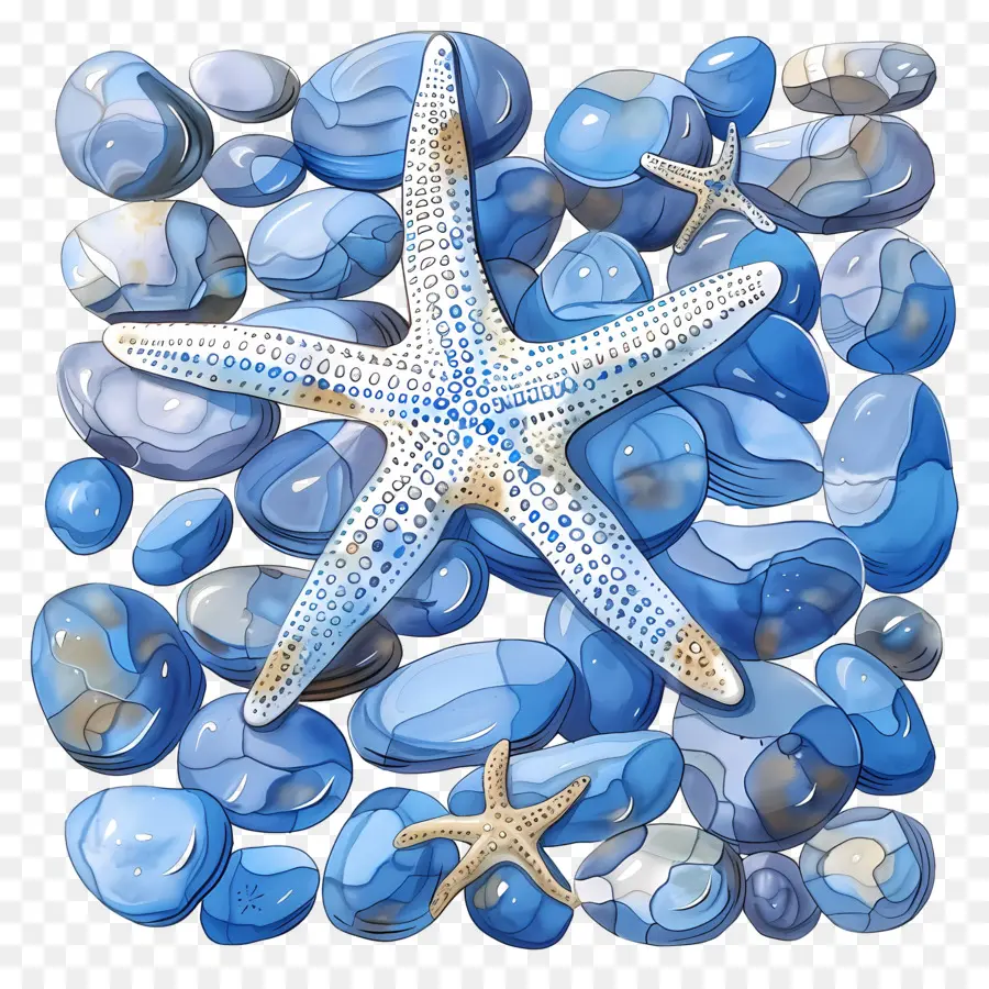 Pedras，Pebbles Azul E Branco PNG