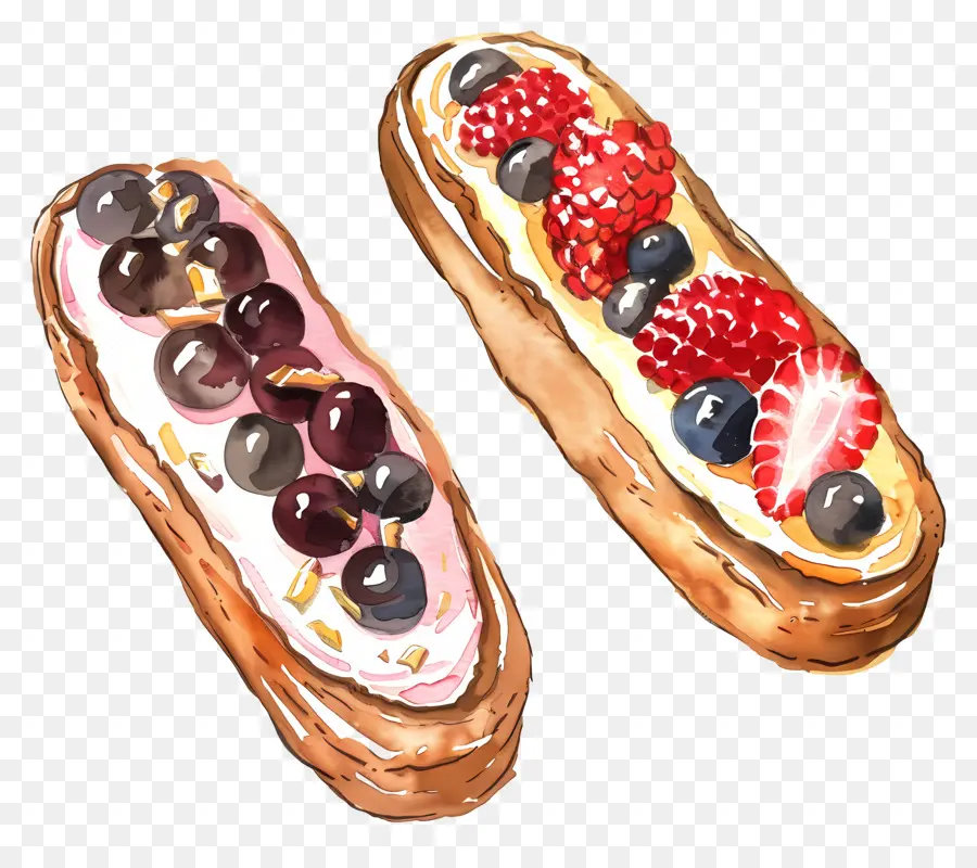 éclairs，Doces PNG