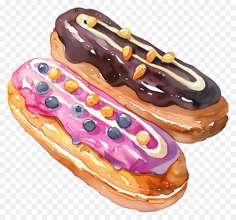 Eclairs，Donuts Envidraçados PNG