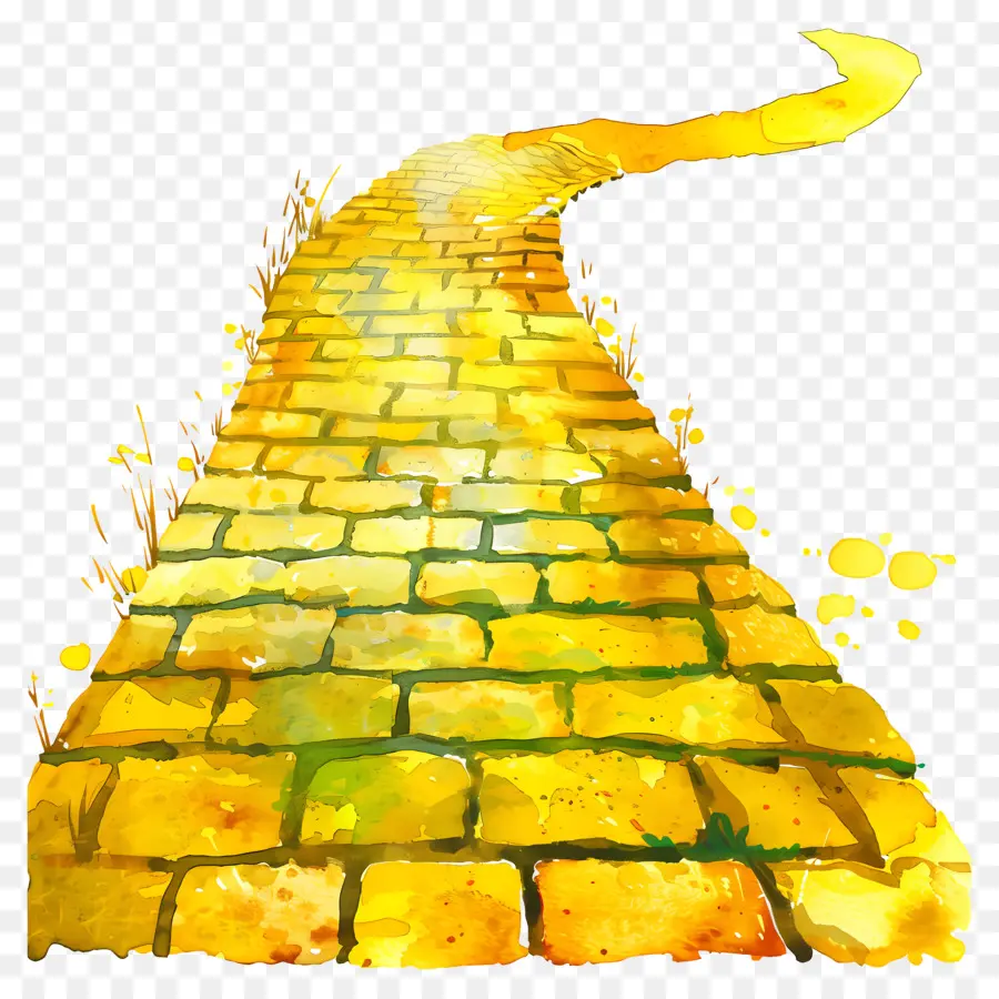 Estrada De Tijolos Amarelos，Road Golden Brick PNG