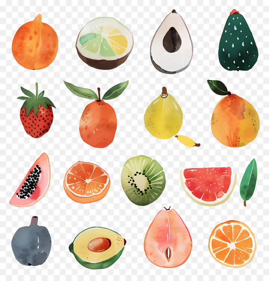 Alimentos，Frutas Em Aquarela PNG