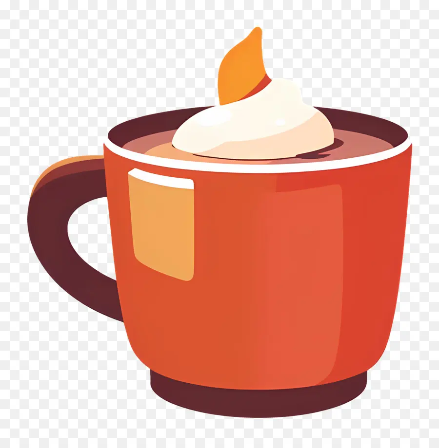 Chocolate Quente，Copo Vermelho Com Creme PNG