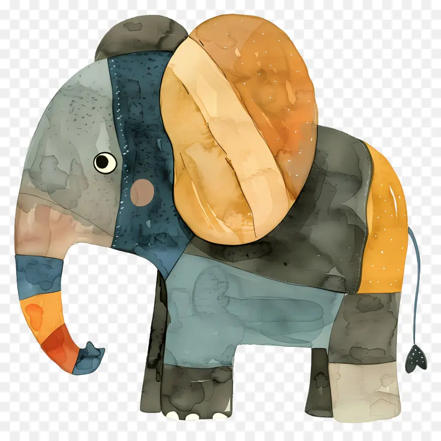 Elefante De Desenho Animado，Elefante Colorido PNG