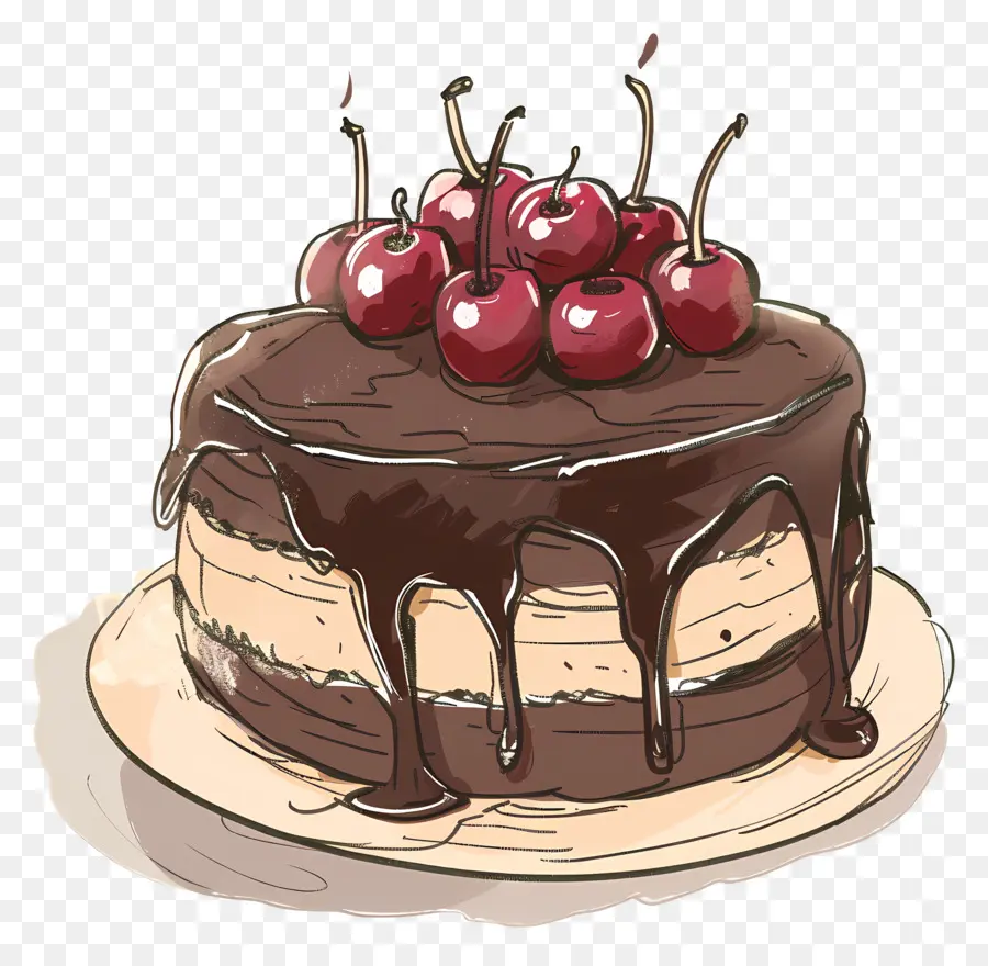 Bolo De Chocolate，Glacê De Chocolate PNG