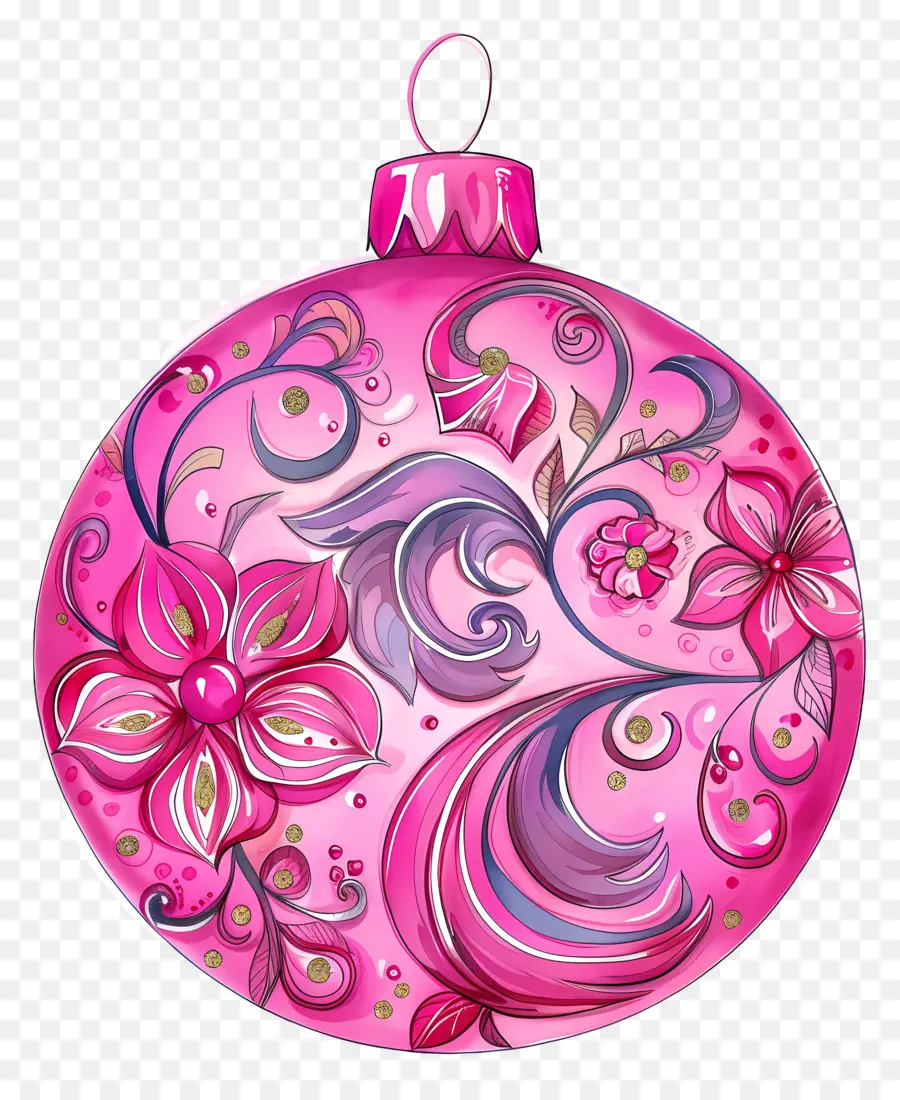 Enfeite De Natal Rosa，Ornamento Rosa PNG