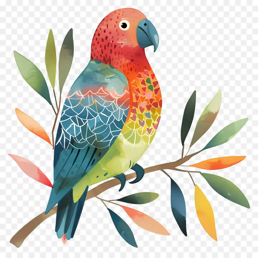 Papagaio，Ramo De árvore PNG