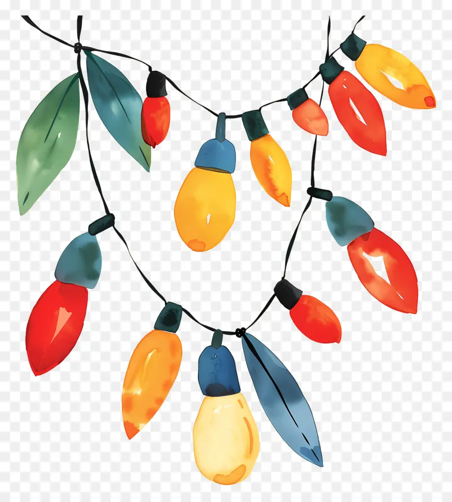 Luzes De Natal，Decorações Coloridas PNG