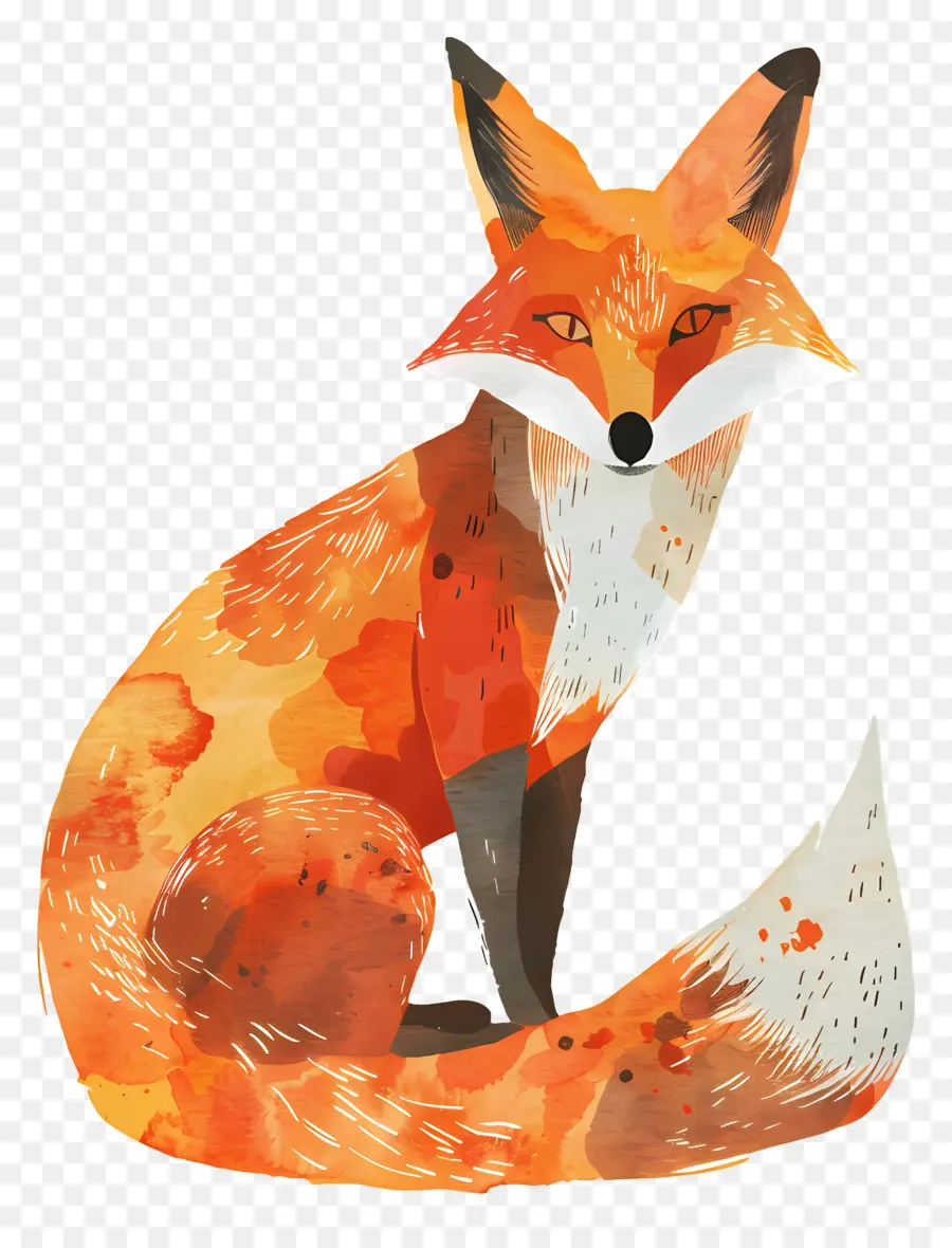 Desenho Animado Da Fox，Pintura Em Aquarela PNG