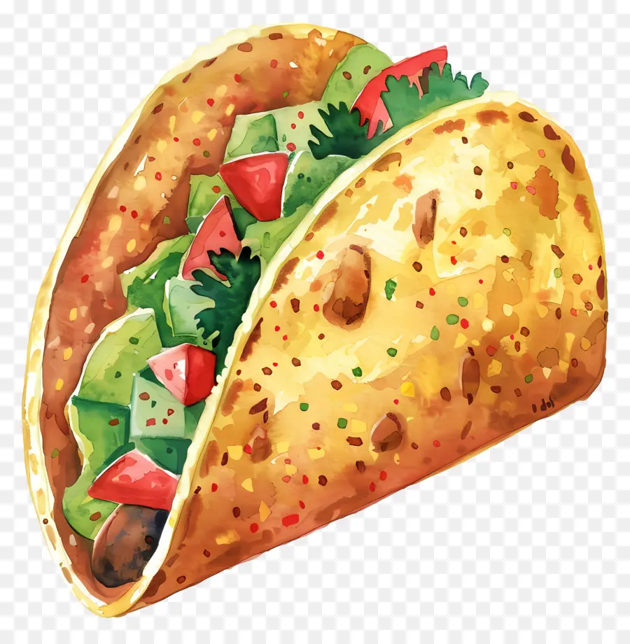 Taco，Pintura Em Aquarela PNG