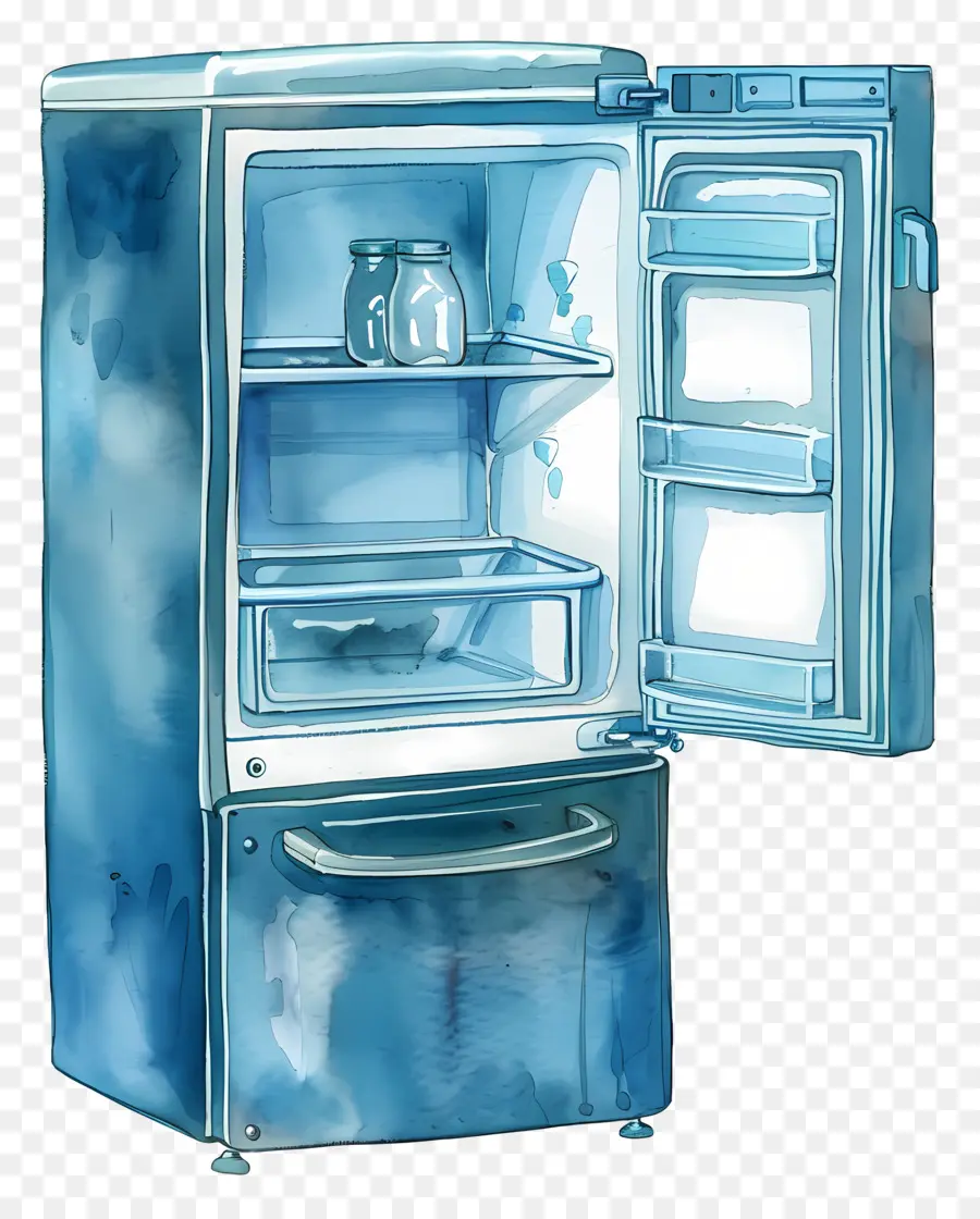 Geladeira，Pintura Em Aquarela PNG