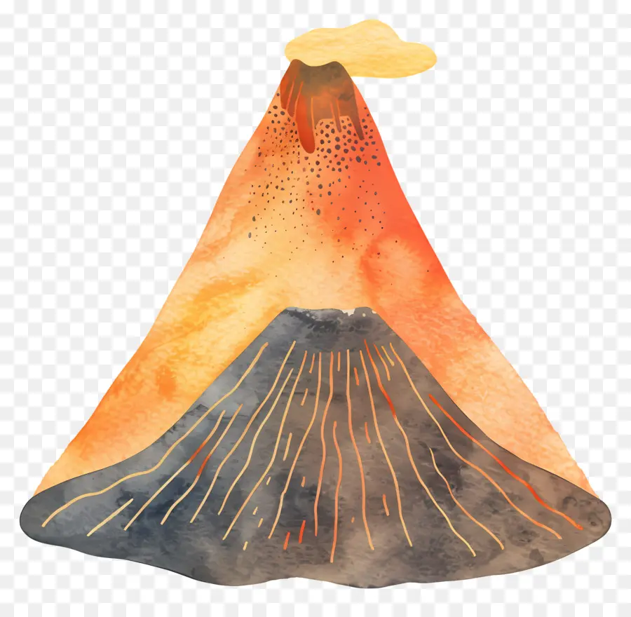 Vulcão，Aquarela PNG