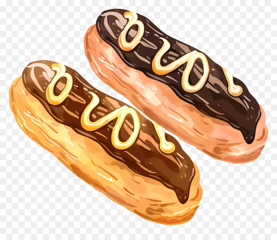 Eclairs，Vidro Donuts PNG