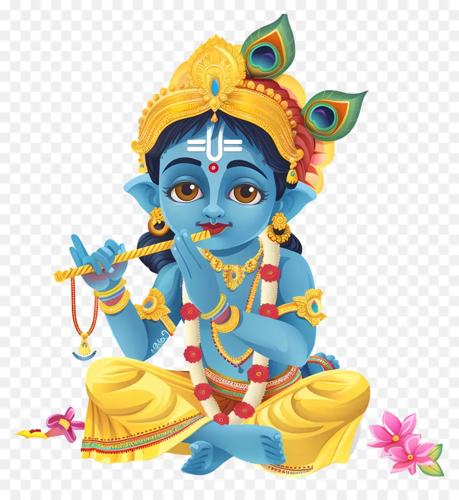 Krishna Janmashtami，Divindade Azul PNG