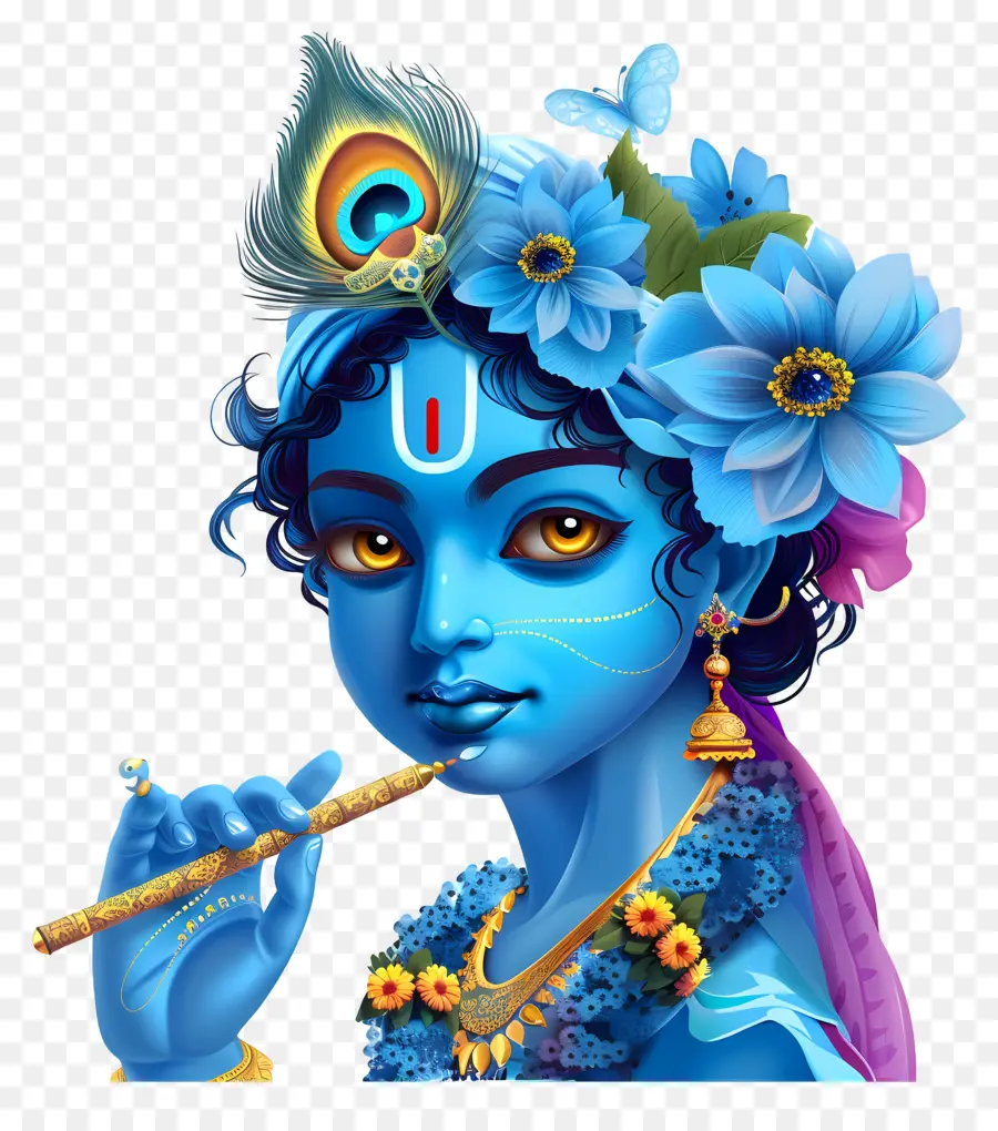 Krishna Janmashtami，Personagem Azul PNG