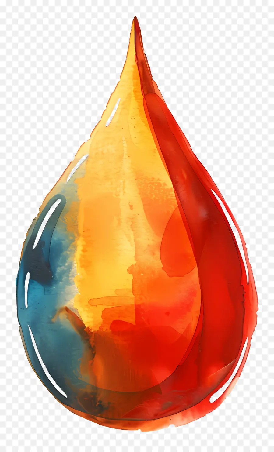 Gota De óleo，Ilustração Em Aquarela PNG