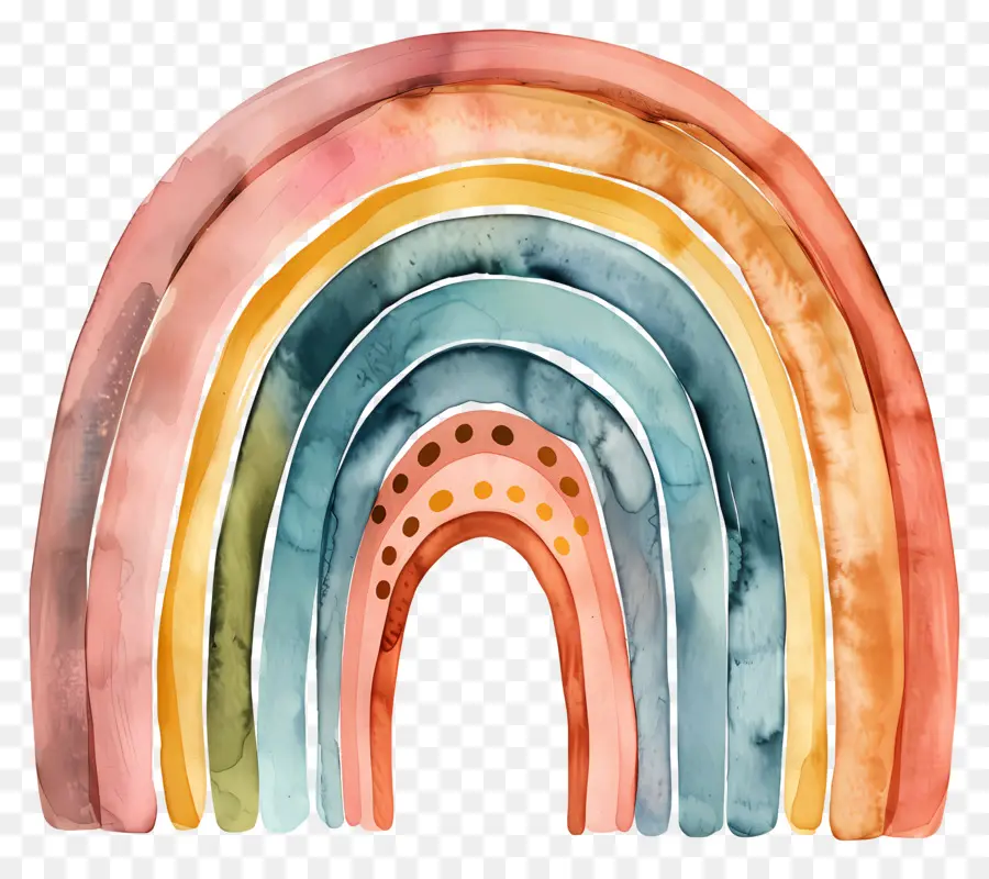 Arco íris，Pintura Em Aquarela PNG