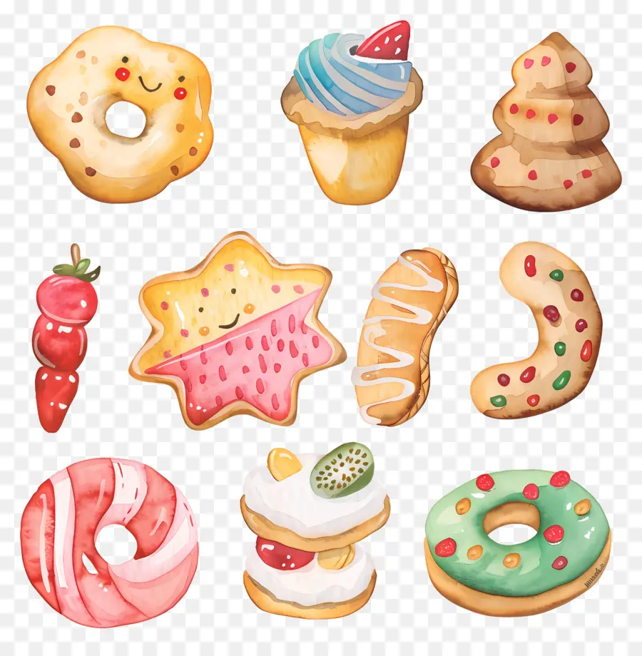 Cookies，Aquarela PNG