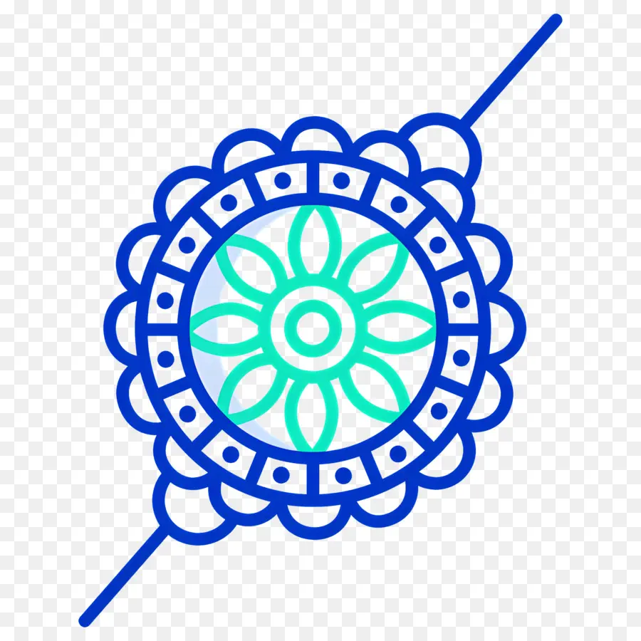 Rakhi，Azul Desenho Floral PNG