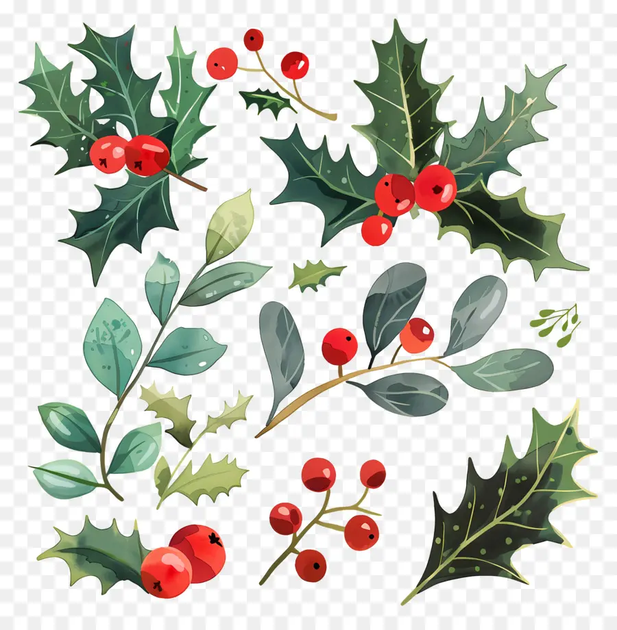 Holly，Holly Folhas PNG