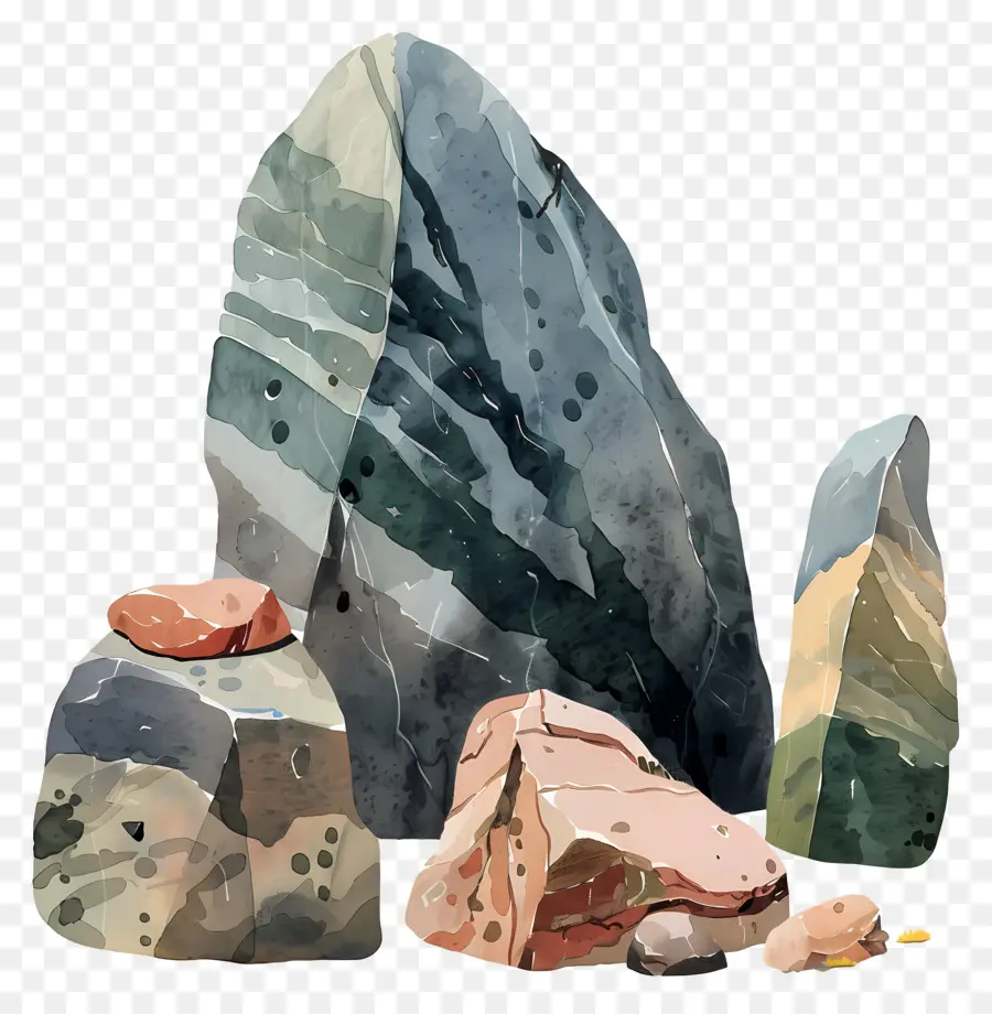 Rock，Rochas Coloridas PNG