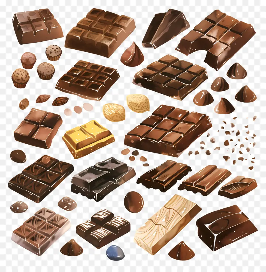 Chocolate，Barras PNG