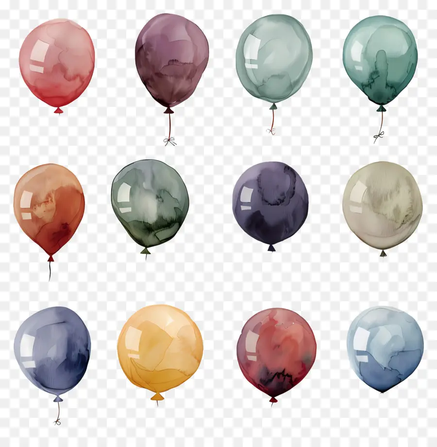 Balão，Aquarela Balões PNG