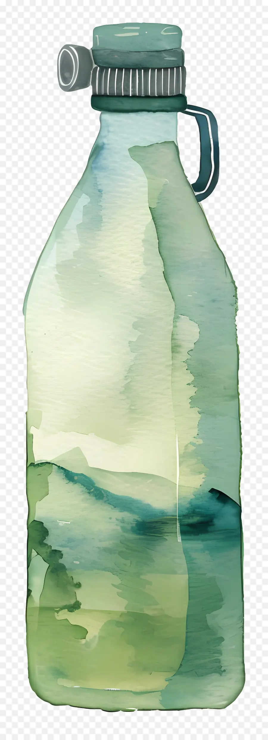 Garrafa De água De，Pintura Em Aquarela PNG