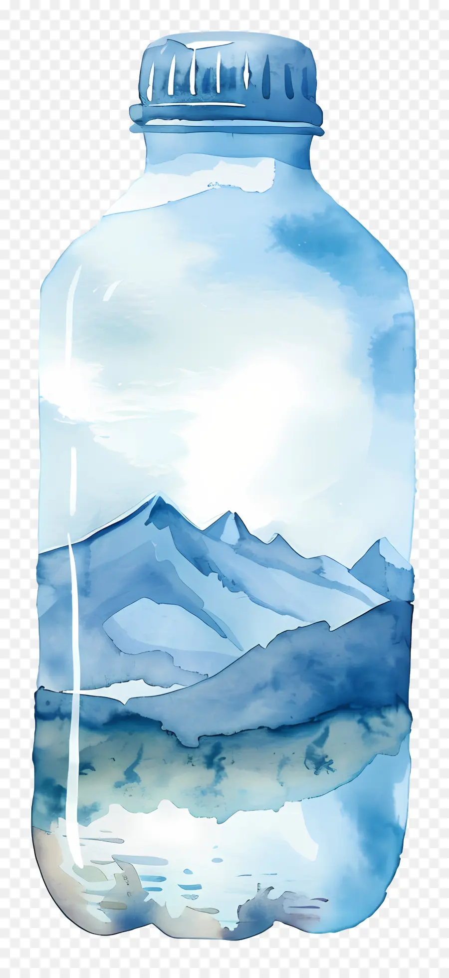 Garrafa De água De，Pintura Em Aquarela PNG