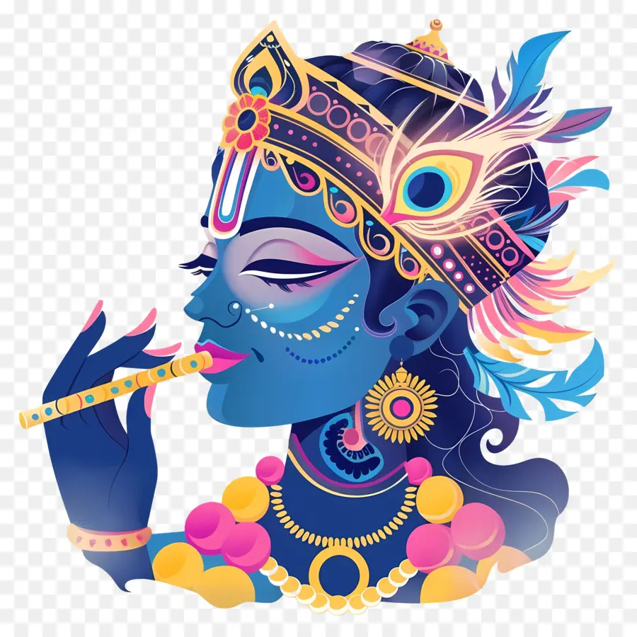 Krishna Janmashtami，Deusa Azul PNG