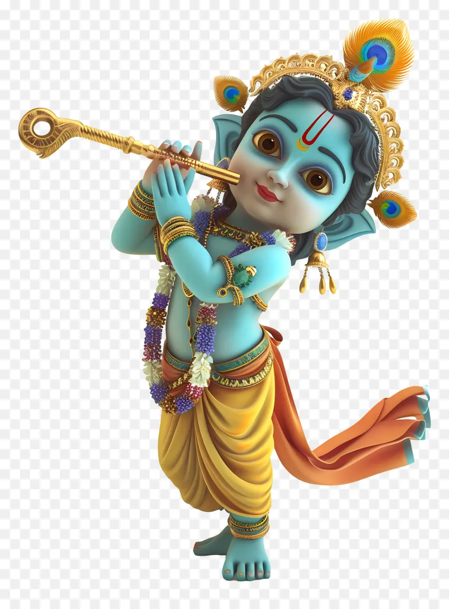 Krishna Janmashtami，Divindade Azul PNG