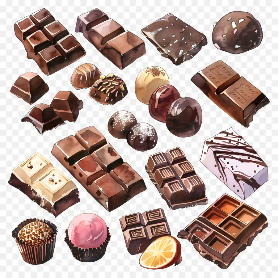 Chocolate，Chocolates Sortidos PNG