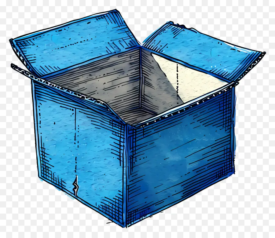 Caixa De Papelão，Caixa Azul PNG