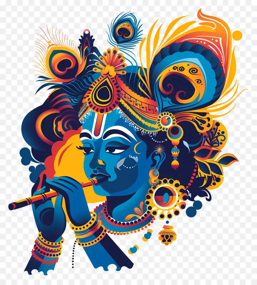 Krishna Janmashtami，Ilustração De Krishna PNG