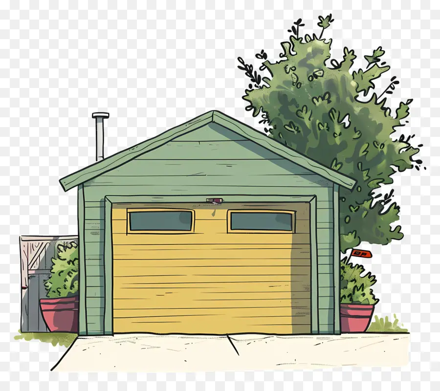 Garagem，Casa Pequena PNG