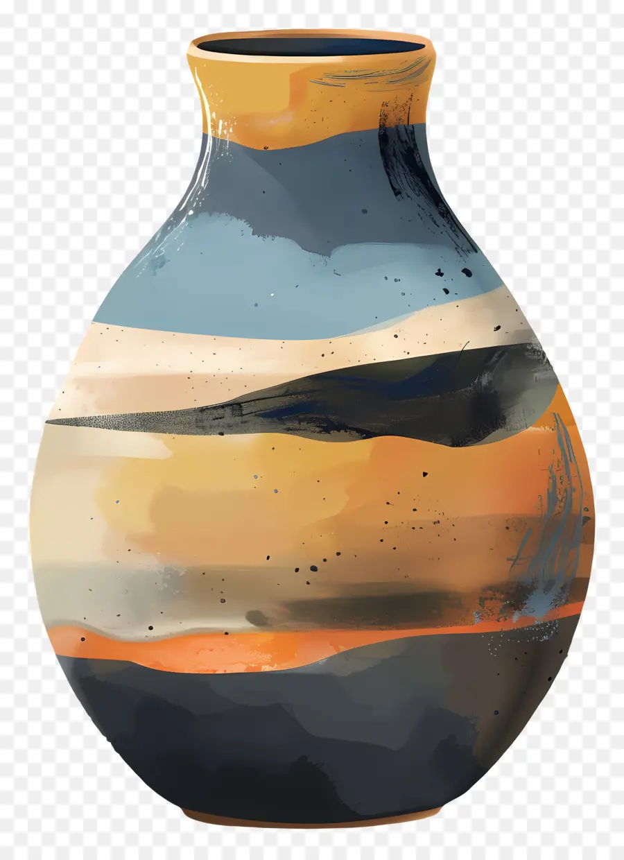 Vaso De Cerâmica，Pintura Abstrata PNG