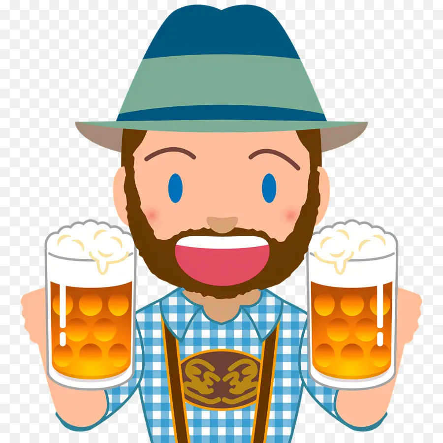 Oktoberfest，Homem Com Cervejas PNG