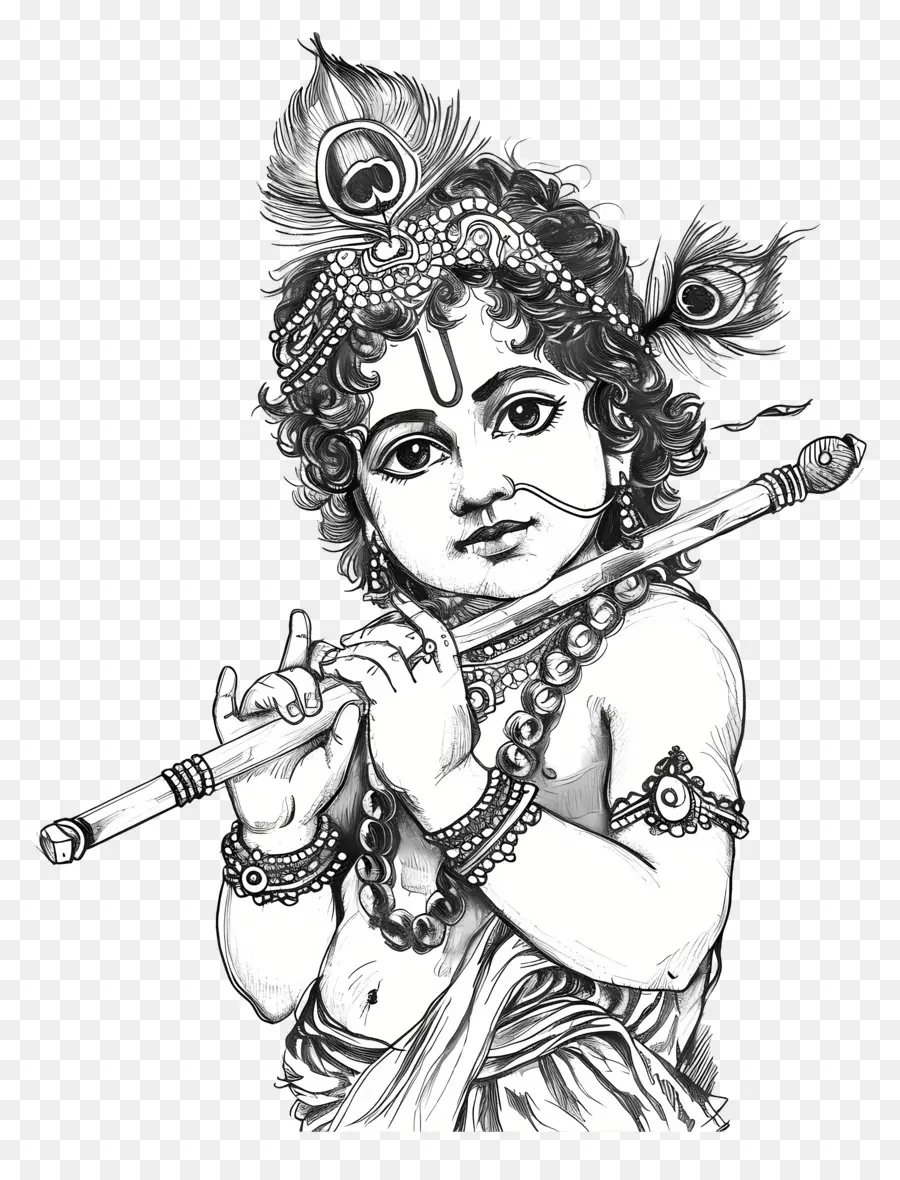 Krishna Janmashtami，Desenho De Krishna PNG