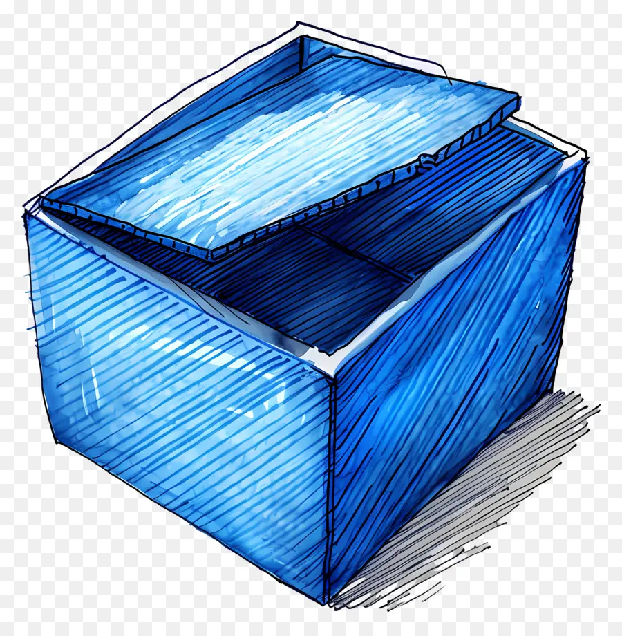 Cardboard Box，Caixa De Papelão Azul PNG