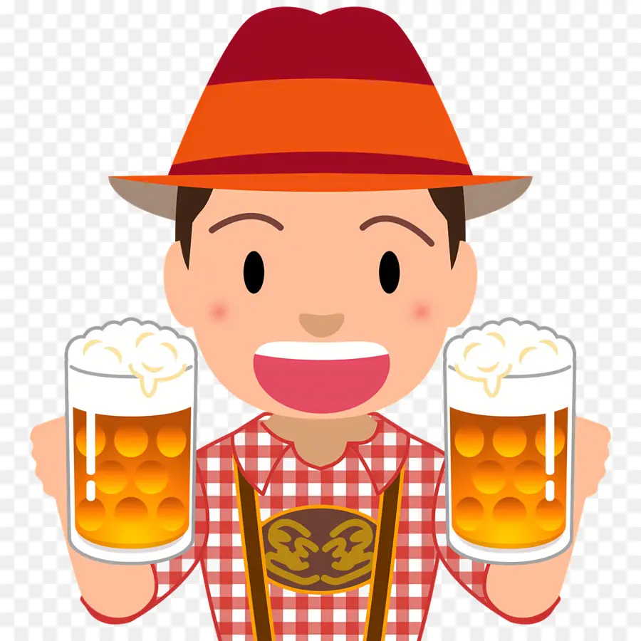 Oktoberfest，Homem Com Cervejas PNG