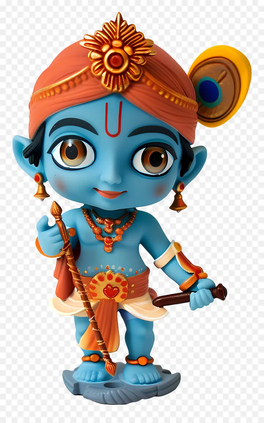 Krishna Janmashtami，Personagem De Desenho Animado Azul PNG