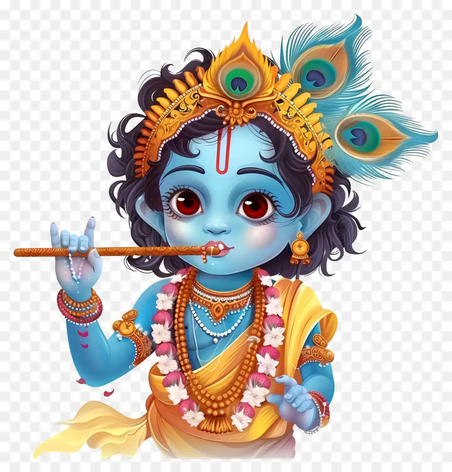 Krishna Janmashtami，Krishna Azul PNG