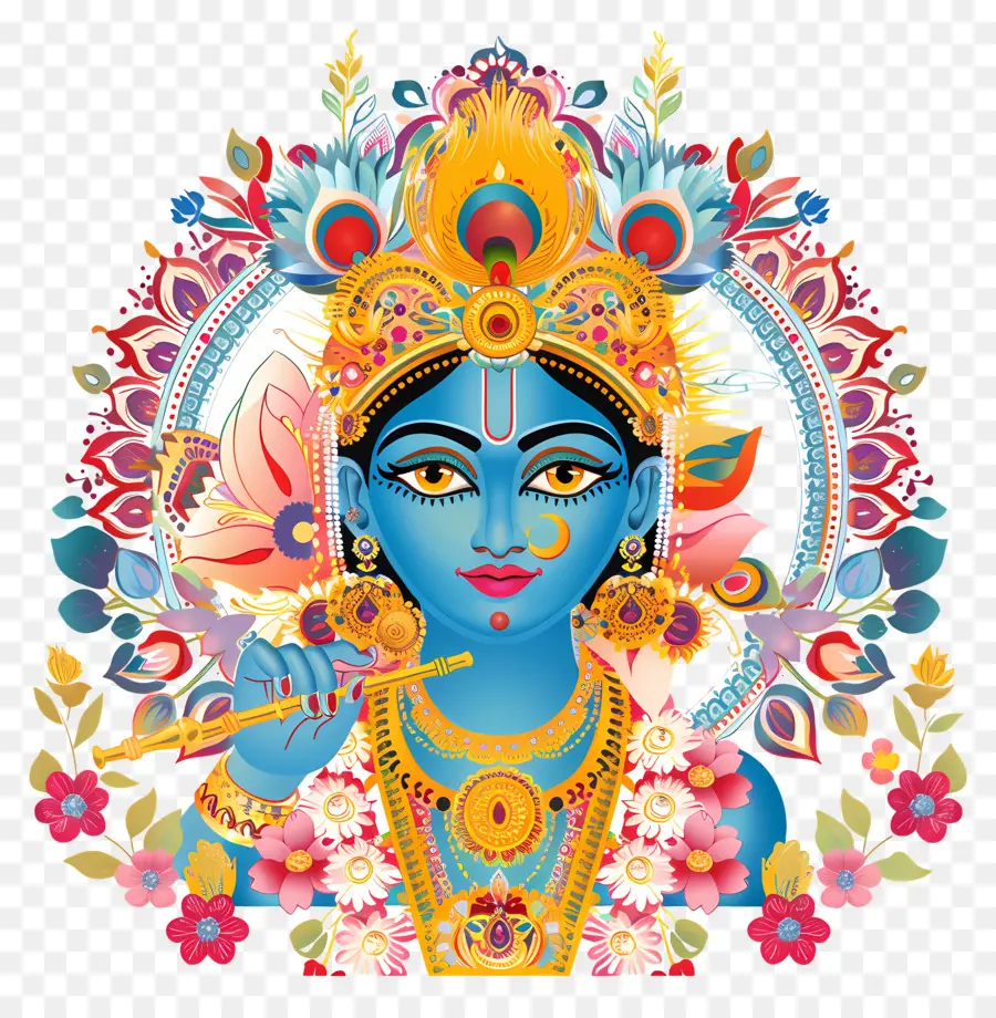 Krishna Janmashtami，Divindade Azul PNG