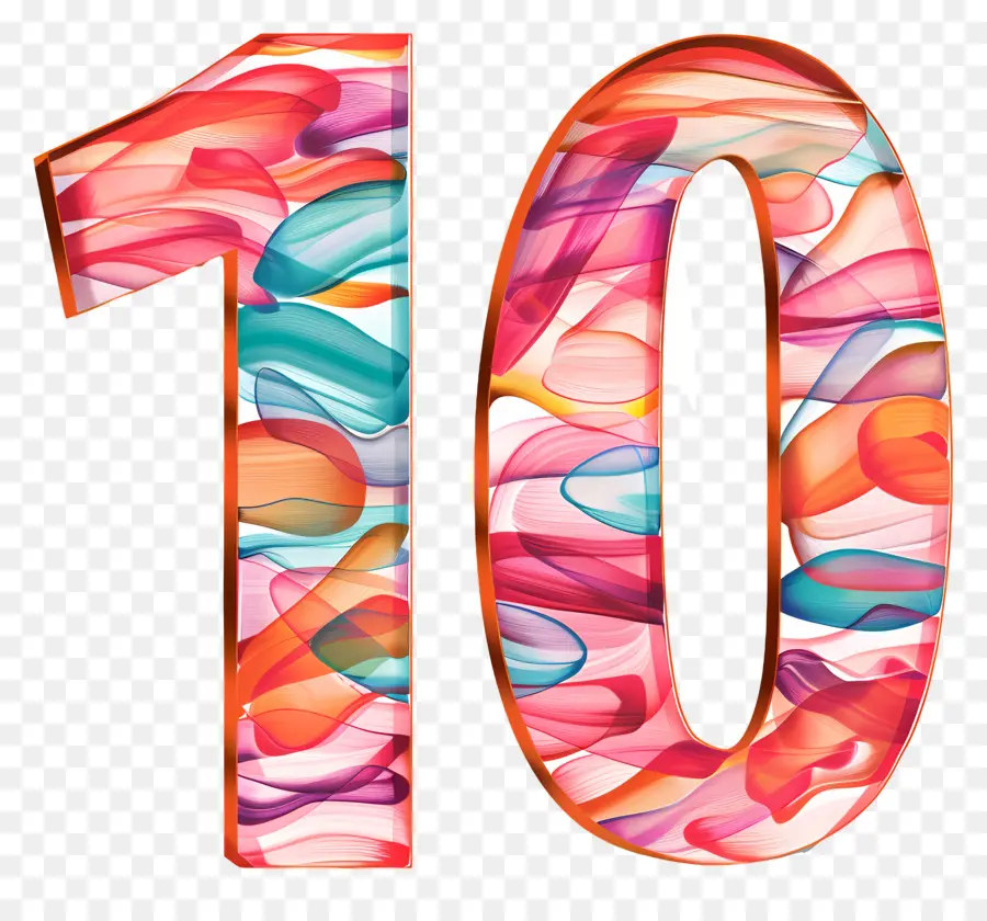 Número 10，Colorido PNG