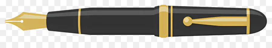 Caneta，Tubo Preto E Dourado PNG