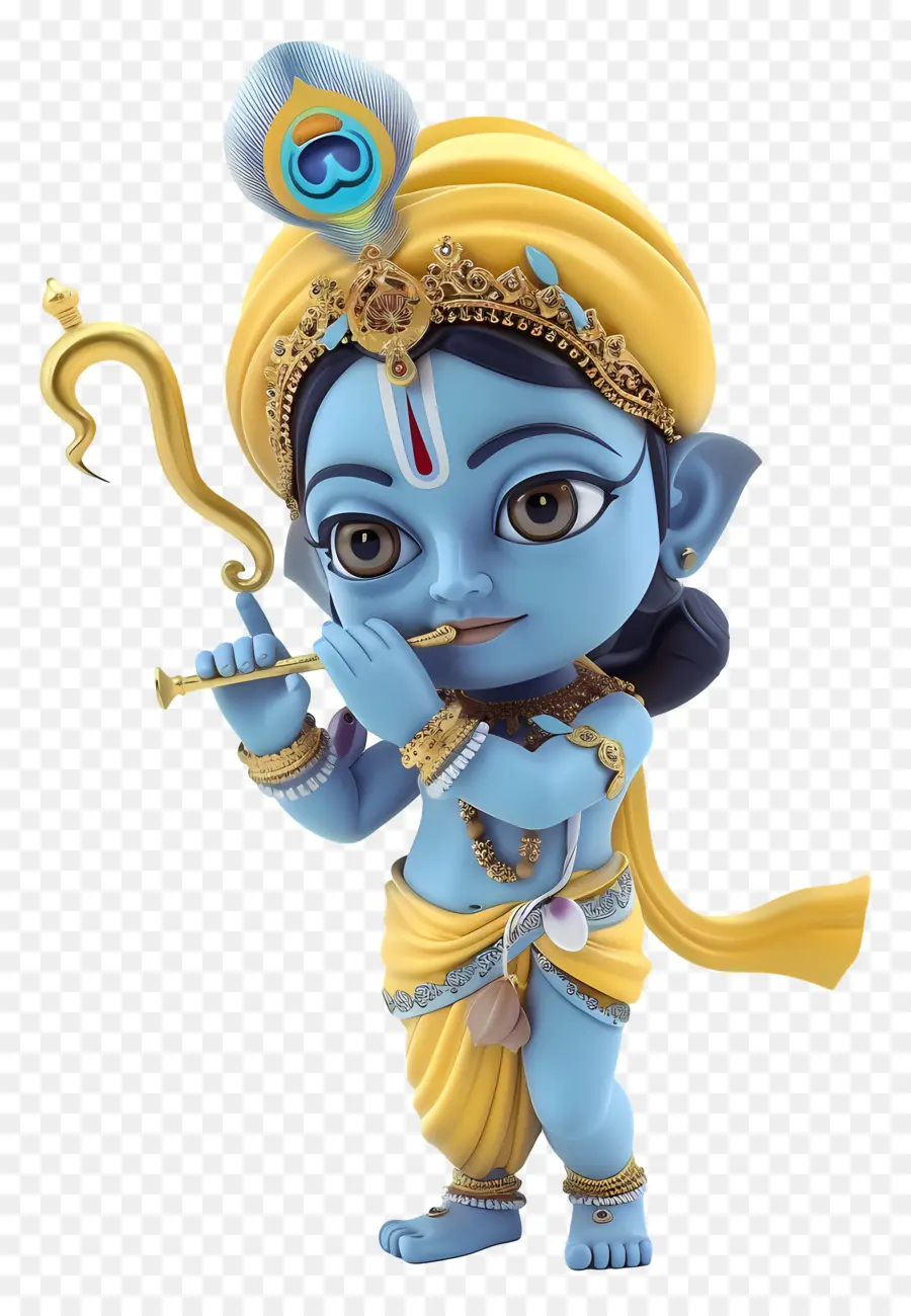 Krishna Janmashtami，Personagem De Desenho Animado Azul PNG